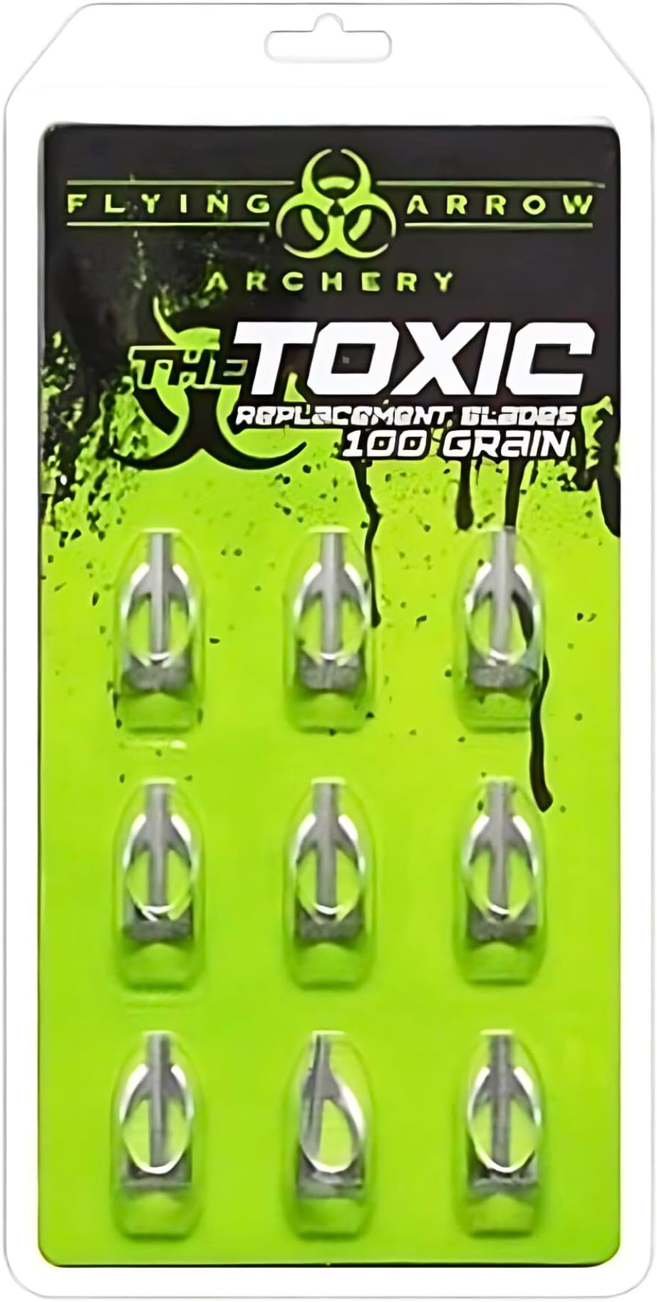 Toxic Broadhead Replacement Blades | Toxic Replacement Blades for all Toxic Crossbow Broadheads & Toxic Compound Bow Broadheads | Toxic Broadheads 100 Grain Blade Replacements | 9 Pack