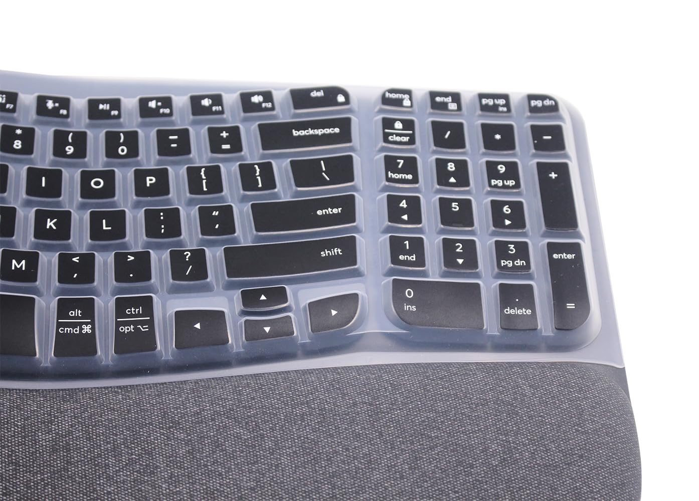 Custodia in silicone per tastiera compatibile con Logitech Wave Keys 2023 Tastiera ergonomica wireless e Logitech Wave Keys MK670, protezione per tastiera Logitech Wave Keys (nero)