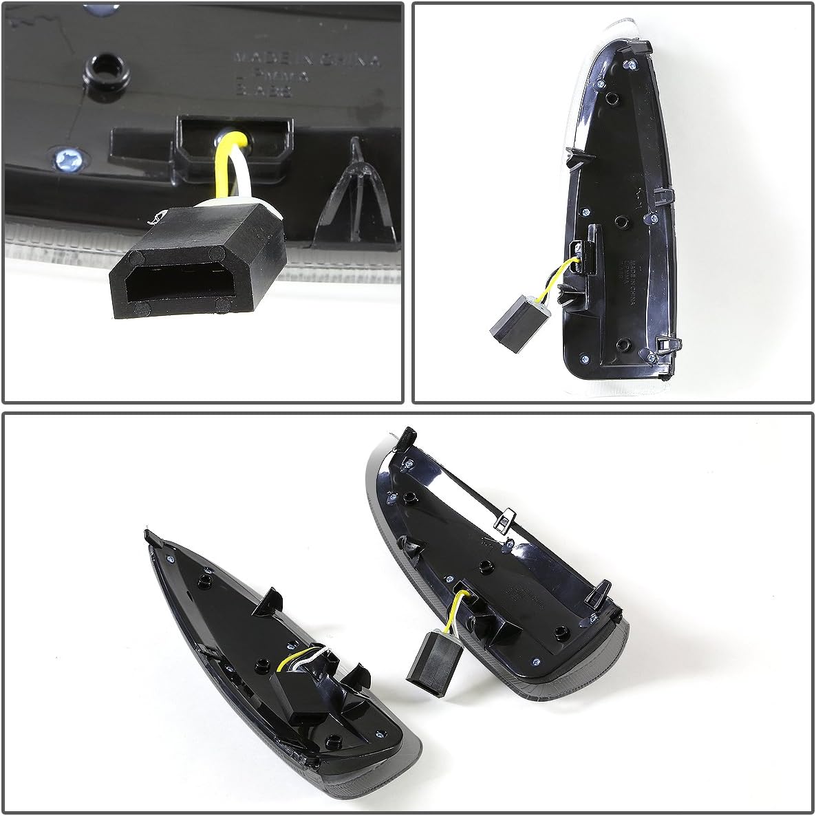 DNA MOTORING MLEDL-003-BK-SM-AM Side Mirror Turn Signal Light, Black Housing