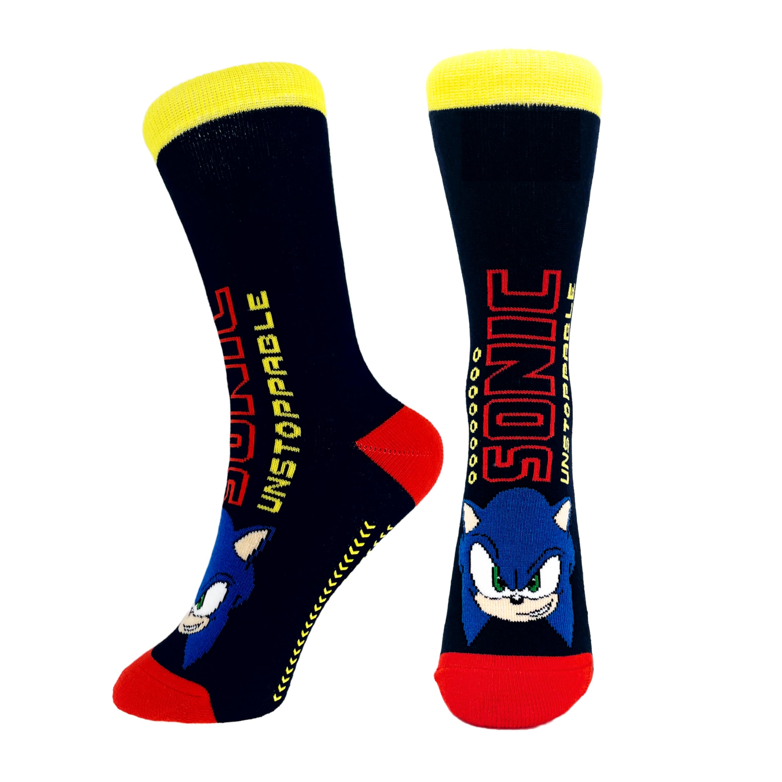 Sonic the Hedgehog Boys Non Slip Sonic Socks Gift for Boys Sizes UK 6-2, multicoloured, 6-8.5
