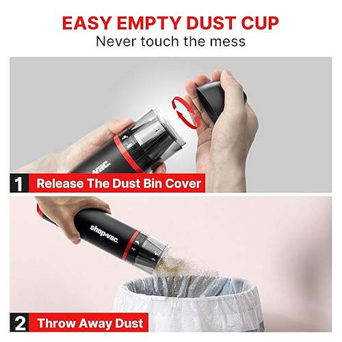 Miniatura 5 de Shop-Vac Aspiradora de coche y plumero 2 en 1, aspiradora inalámbrica portátil de sopladosucción de 14000 Pa, mini soplador, portátil y ligero con 6
