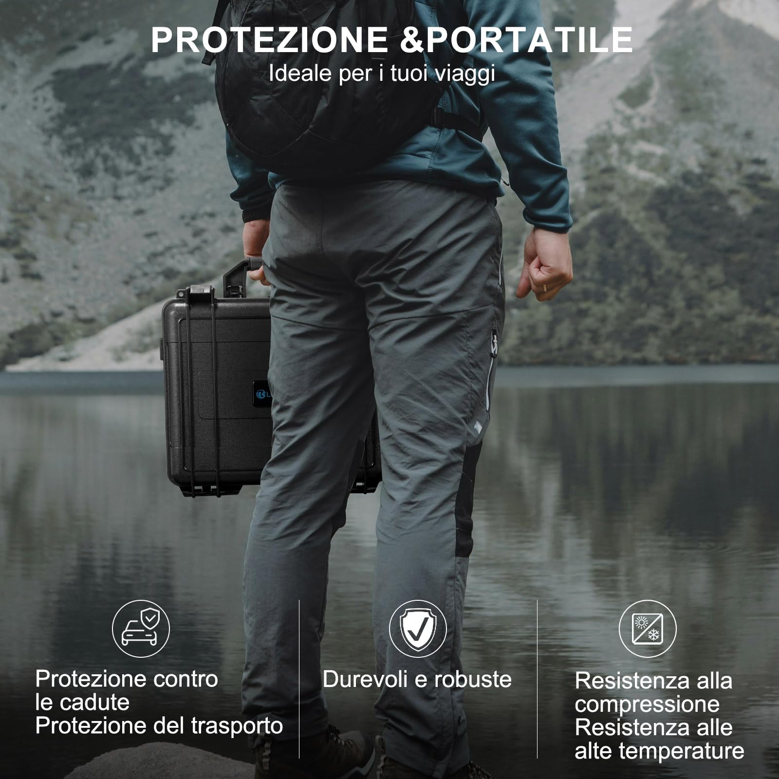 Lekufee Custodia Rigida Impermeabile per DJI Mini 4 Pro/3 Pro/Mini 3 Drone,DJI RC 2/N2/N1,Goggles 3(Non per Goggles N3)/2/Integra, RC Motion 2 e Accessori (Solo Valigia)