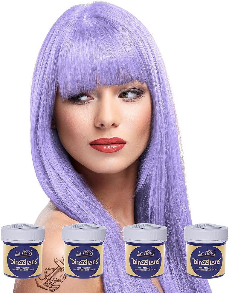 4 x La Riche Directions Semi-Perm Hair Colour Lilac (ALL COLOURS Avail) 4x 88ml by La Riche