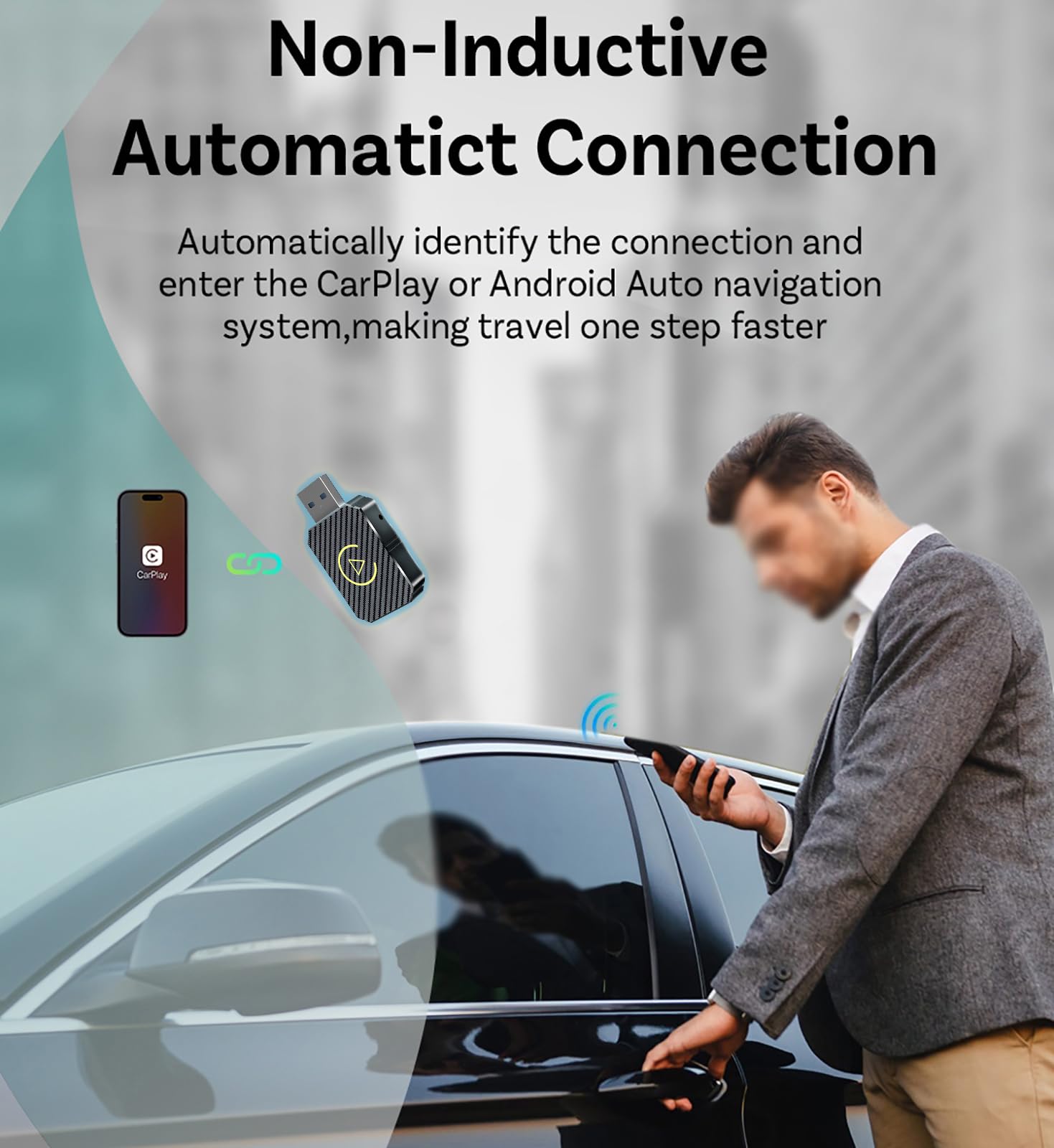 Adaptateur CarPlay sans Fil pour Renault Talisman 2017 2018 2019 2020 2021 2022, Clé CarPlay Plug & Play, Convertir CarPlay Filaire en CarPlay sans Fil, Connexion Rapide Bluetooth et WiFi