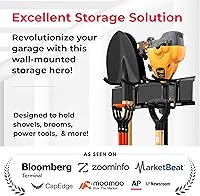 Vista 2 de TIDYME Garage Wall Organizer 48" Heavy-Duty Tool Storage Rack Adjustable Double-Layer Hooks 300 lbs Capacity Carbon Steel Wall Mount Holder