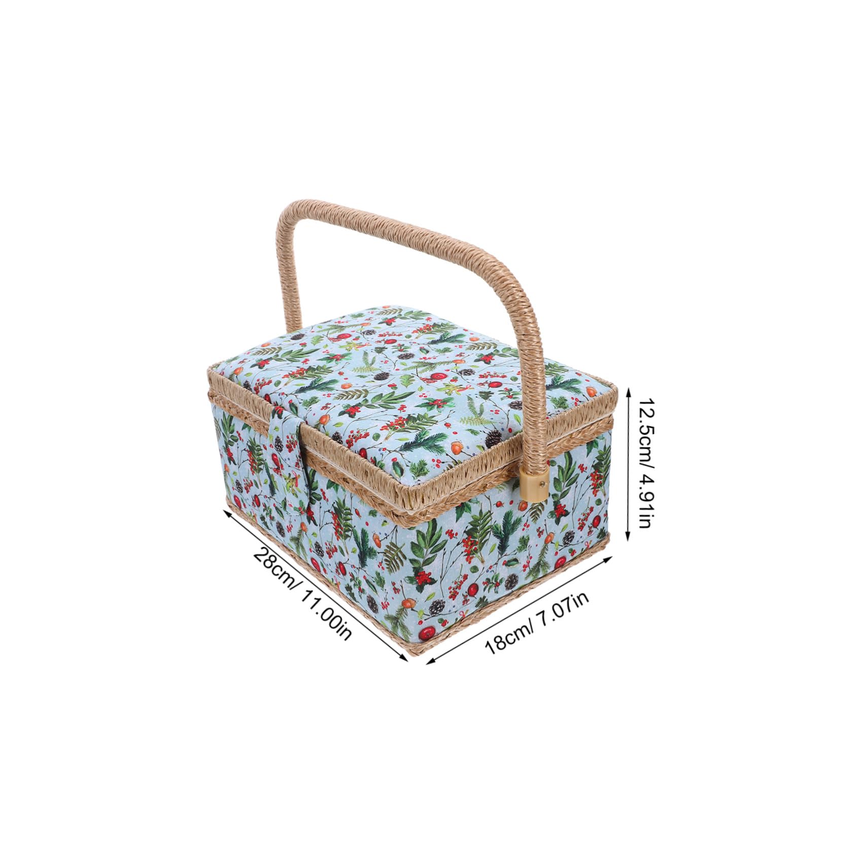 PartyKindom Nähkorb-organizer aus Stoff im Klassischen Design Großes Aufbewahrungsset für Nähzubehör und Stickscheren Tragbare Stickbox mit Griff für Hause und Unterwegs