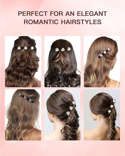 Miniatura 5 de 12 pinzas para el cabello trenzadas con piedra de cristal brillante clip de pelo trenzado con 3 clips pequeños pasador de pelo con diamantes de