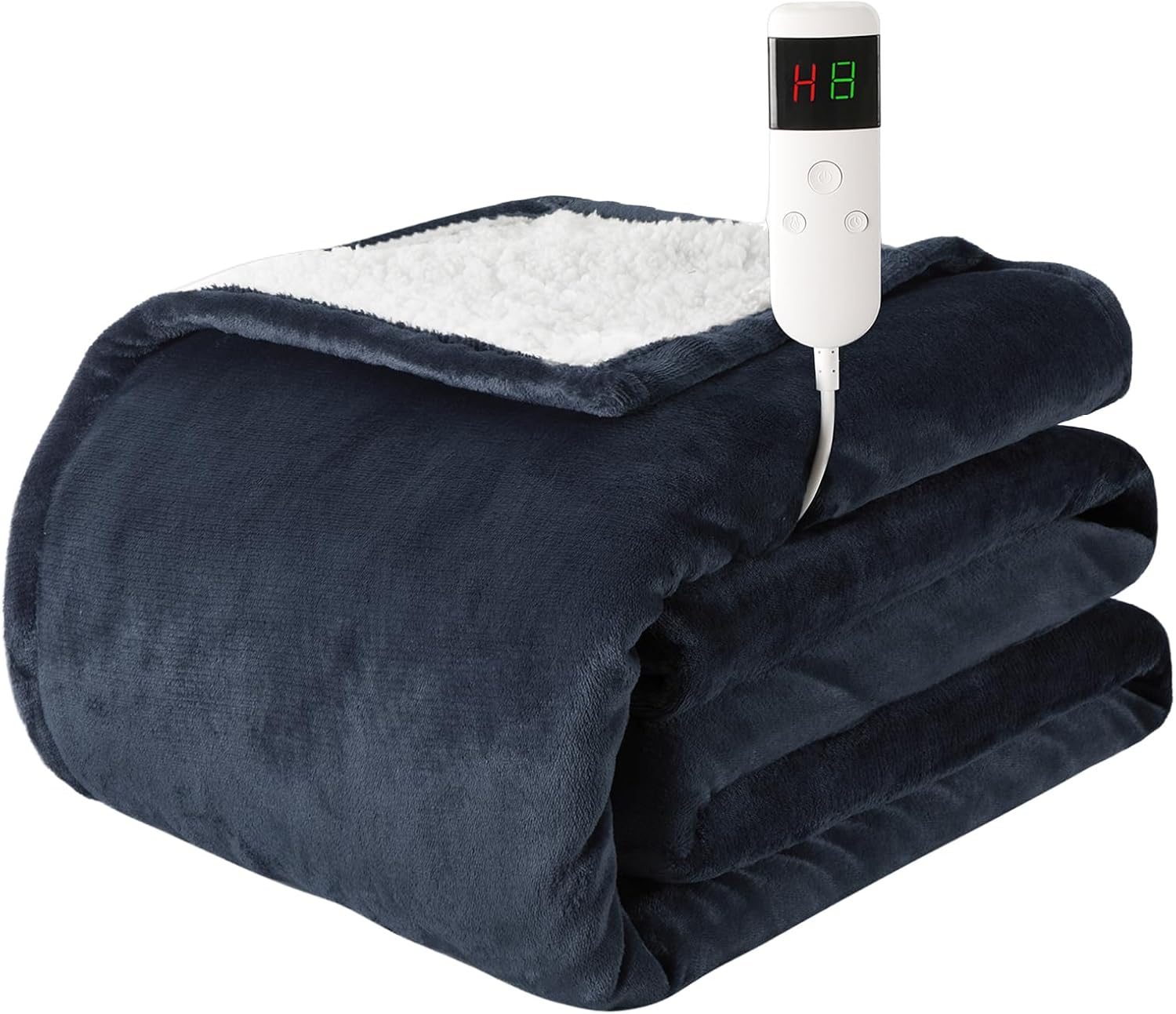 Electric Heated Throw Blanket, Fast Heating, Preheat, Gray 50x60