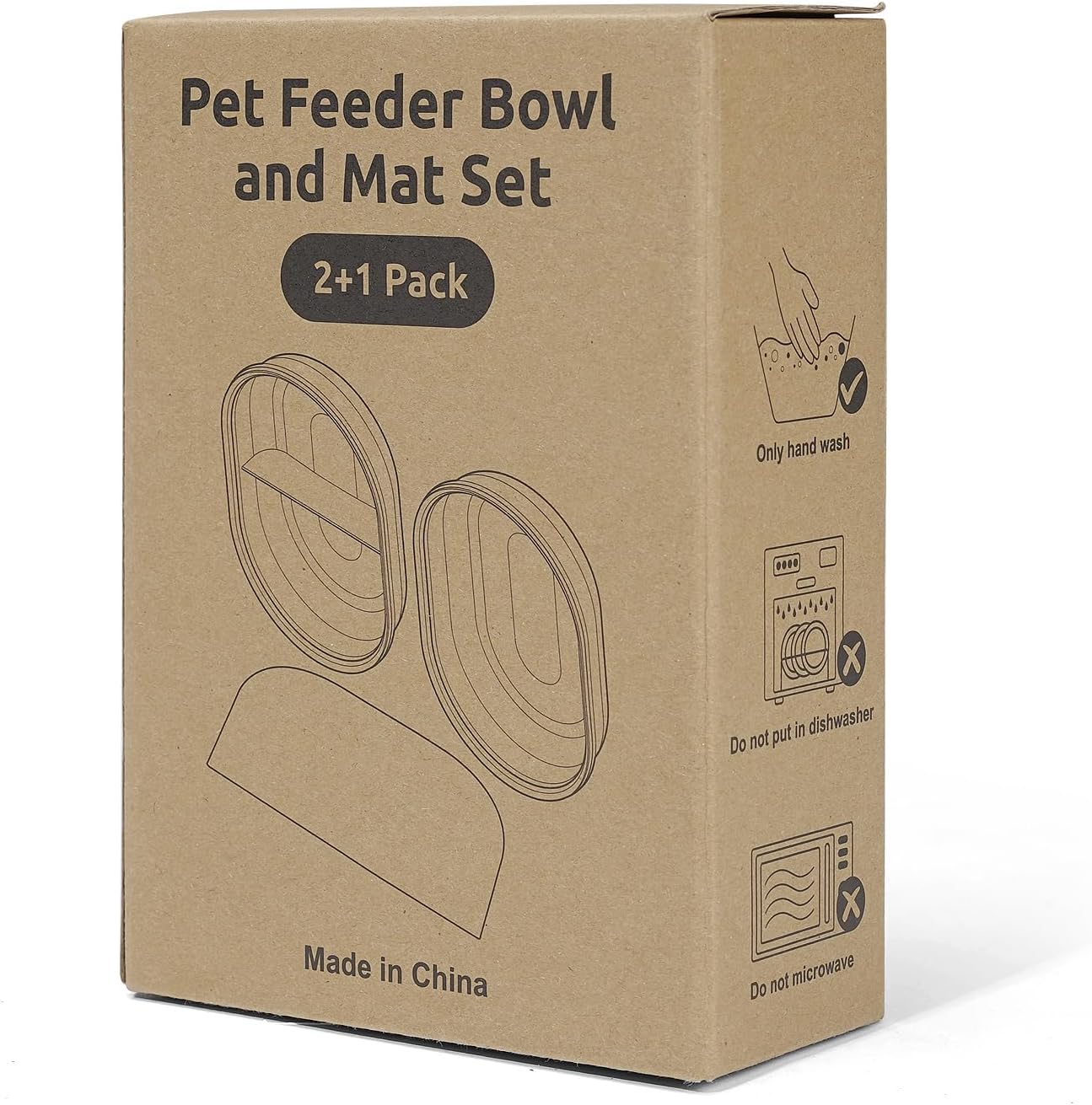 Replacement Mat & Bowl Set for Automatic Microchip Pet Feeder & Connect, 1 Split, 1 Flat Bowl and 1 Mat, Keep Food Fresh, Protect Cat Feeder, Easy to Clean(Grey)