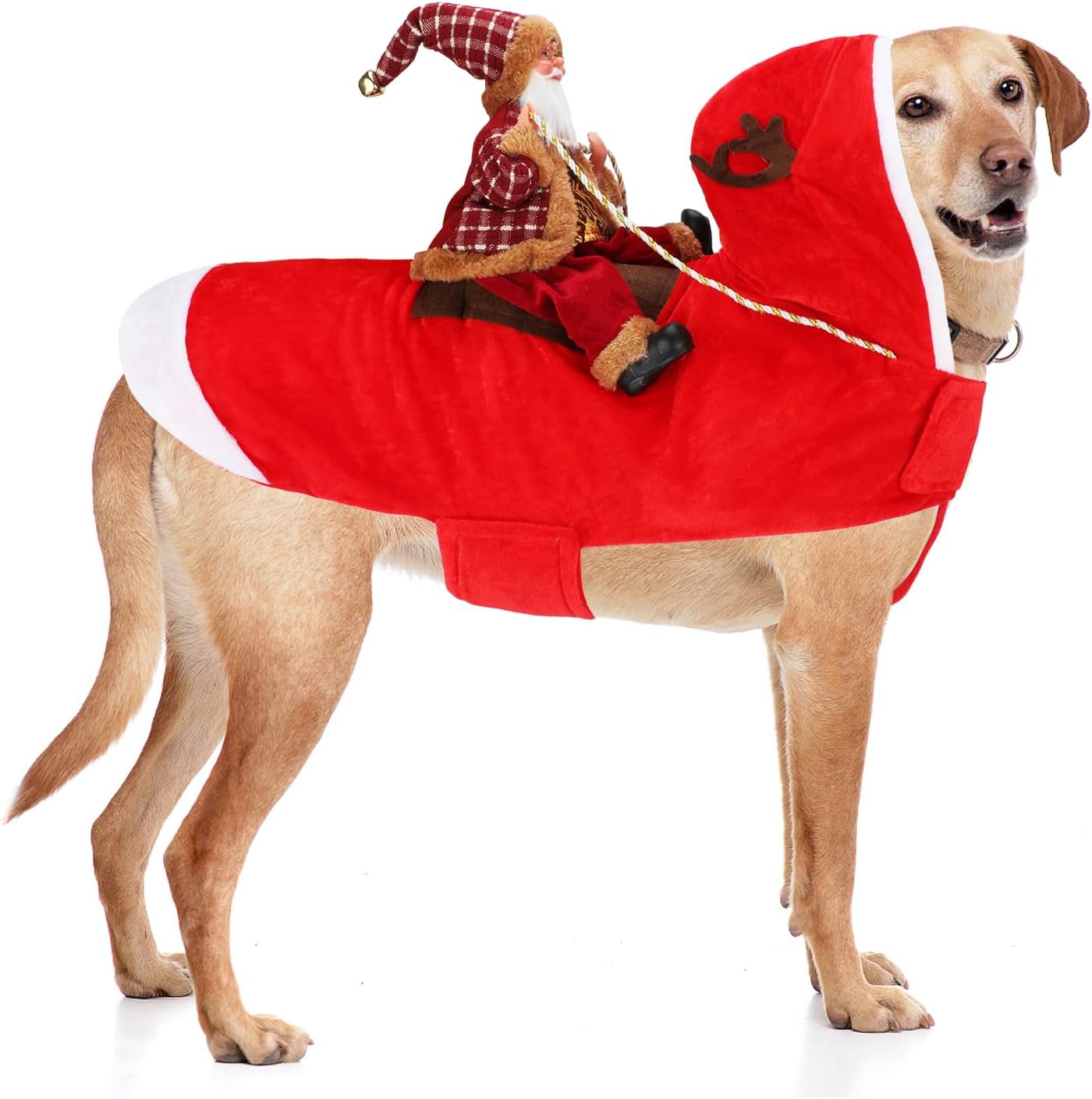 BWOGUE Santa Dog Costume Christmas Pet Clothes Santa Claus Riding Pet Cosplay