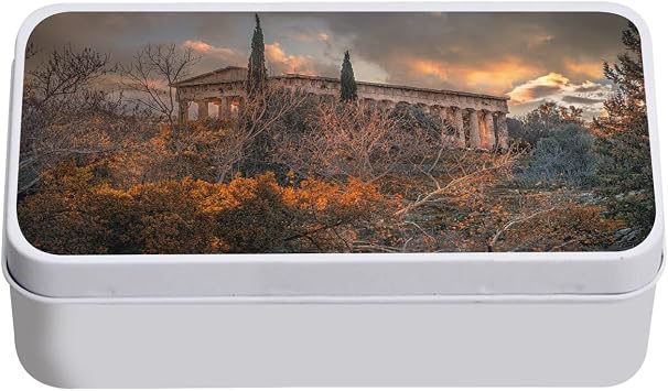 Fabulous Metal Box Leve de Soleil sur Parthenon in Autumn Grece Monument - 11 x 18.5 x 5.5 cm - Storage Box, Key, Tools, Lunch Box, Sugar, Cookies