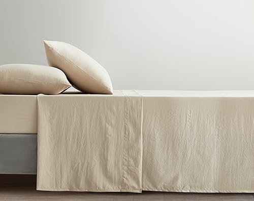 Vista 62 de Chezmoi Collection Juego de sábanas tamaño King lavado a piedra, 4 piezas extrasuaves, transpirables, resistentes a las arrugas y a la decoloración