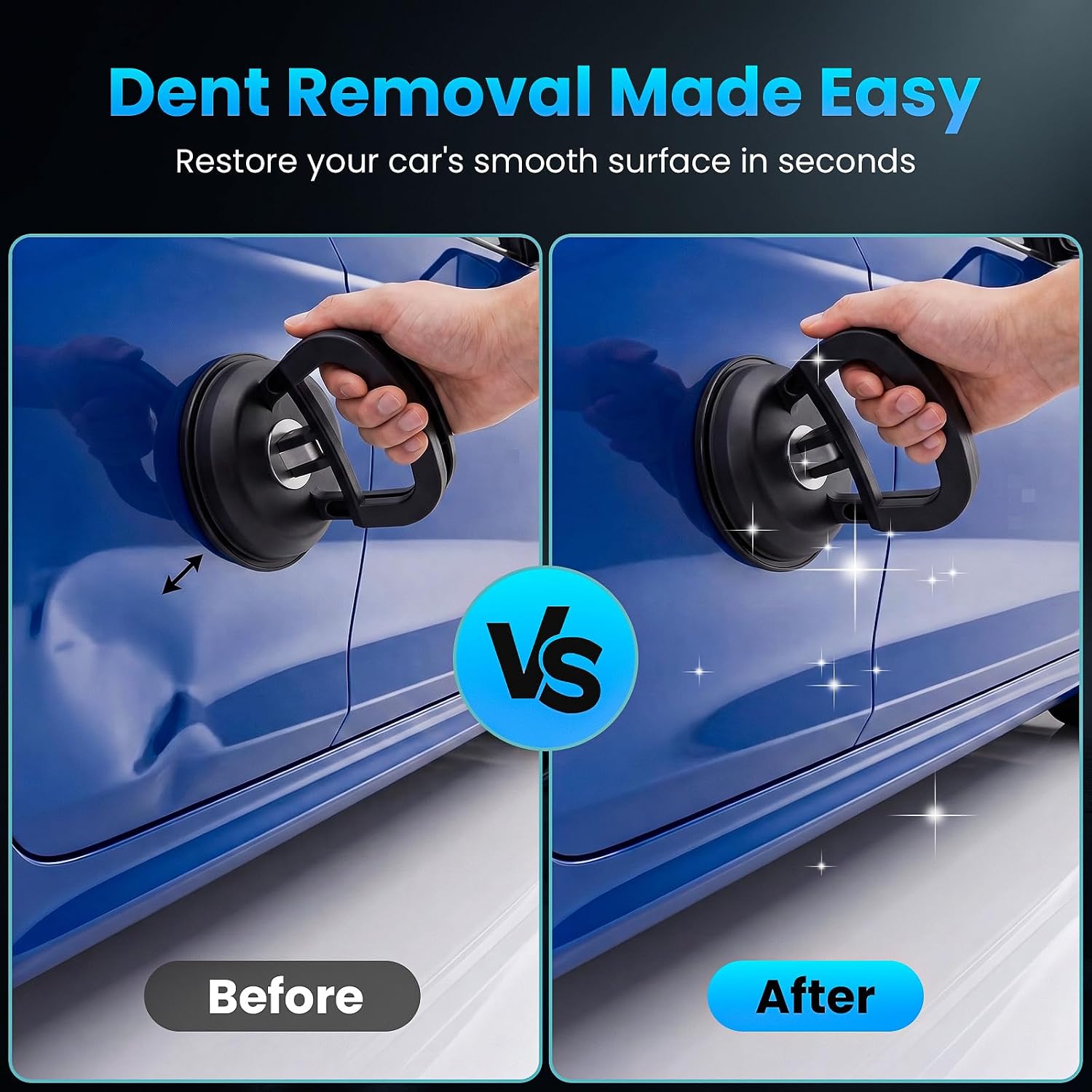 3 Pack Car Dent Puller - 2026 Upgrade Dent Remover Tool for Car, Car Dent Repair Kit, Car Handheld Puller for Car Body, Glass, Ceiling and Moving Objects, All DentsTypes (Black+Orange)