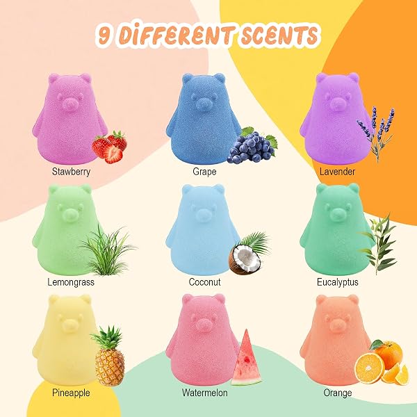 SHUCHING 9 Grande Bombas de Baño Oso Polar para Niños con Sorpresa, Bolas de Baño Infantiles con Juguetes, Set de regalos Orgánico Natural para Cumpleaños Fiestas - 4