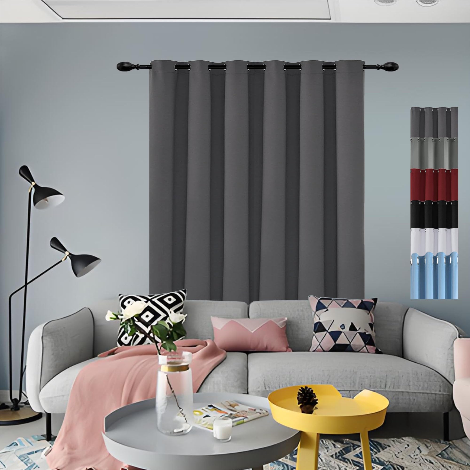 Rideaux sur mesure 70 x 70 cm thermique isolant pour fenêtre de salon moderne gris