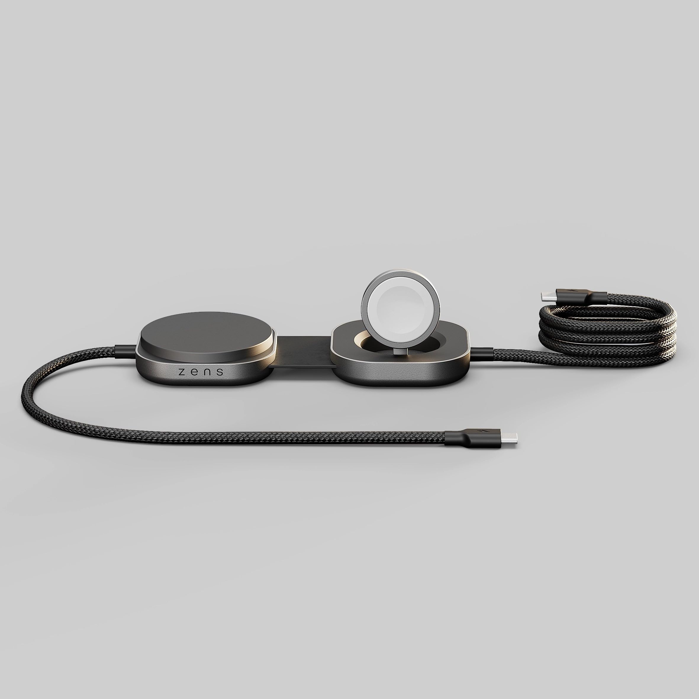 Zens Wireless Charging Cable Pro 3, Cavo di Ricarica USB-C a USB-C da 1.5 m, MagSafe e Qi2 15W, Compatibile con iPhone Air/17/16/15/14/13/12, AirPods e Apple Watch, Nero