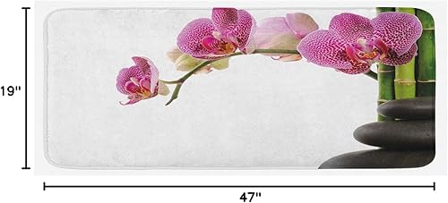 Miniatura 3 de Ambesonne Tapete de cocina de mármol, superficie de azulejos de mármol Carrara, estilo orgánico, modelo de granito, diseño moderno, tapete de cocina