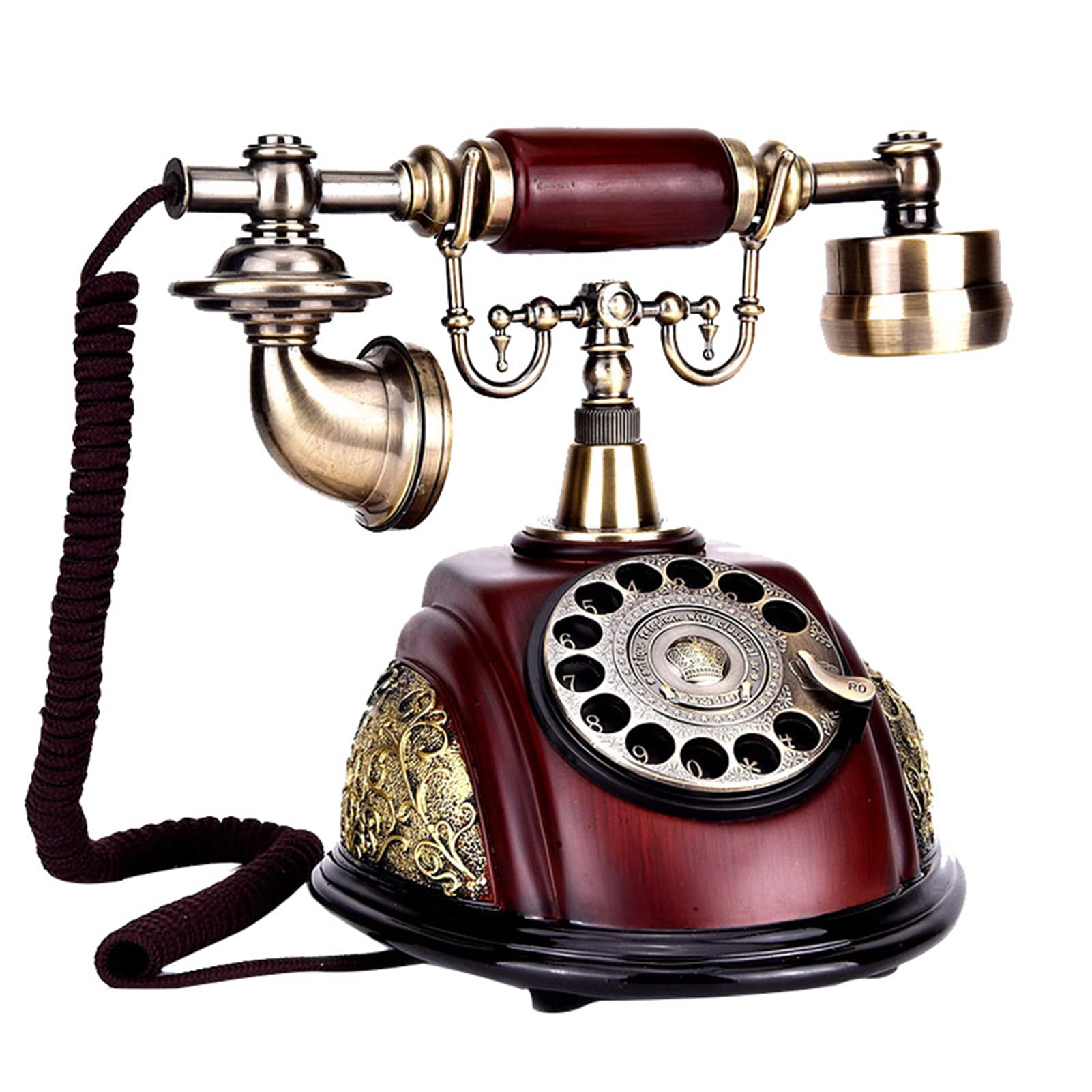 Wdsopk Retro Corded Desk Phone Rotary Dial Landline Telephone With Redial Function Old Style Analog Phone For Home And Office