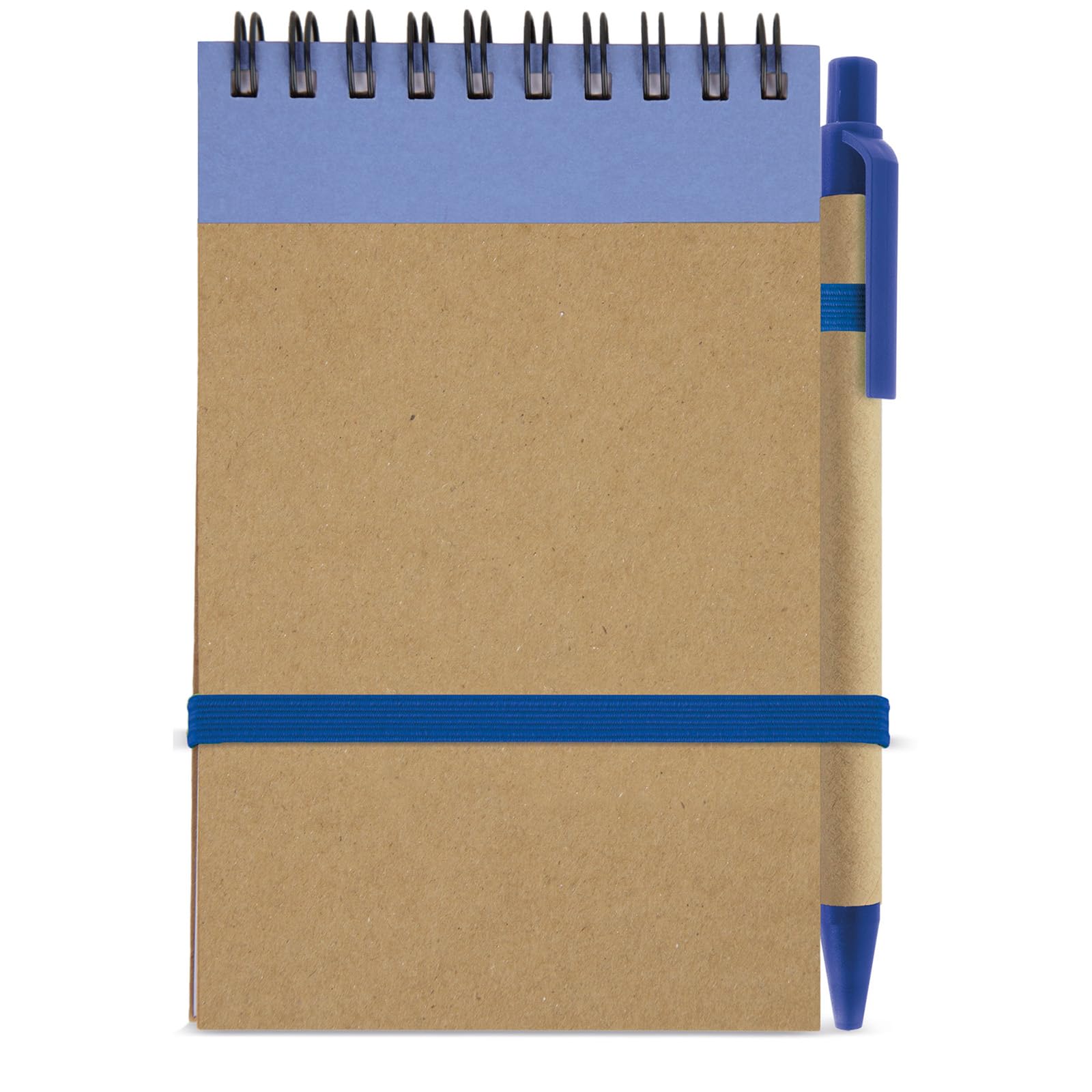 Adri 50 libretas pequeñas a6 de bolsillo con bolígrafo en cartón reciclado a juego, cuaderno con espiral, Portada Rígida, libretita de 70 Hojas lisas ideal para regalos en cumpleaños (50)