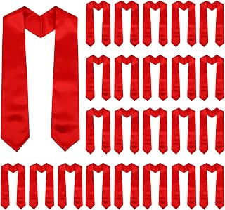 24 Pieces Plain Graduation Honor Stoles Bulk 60/72 Inches | Blank Academic Sashes, Unisex Adult, Fit High School College University Students, Personalized Customization, Event Accessory