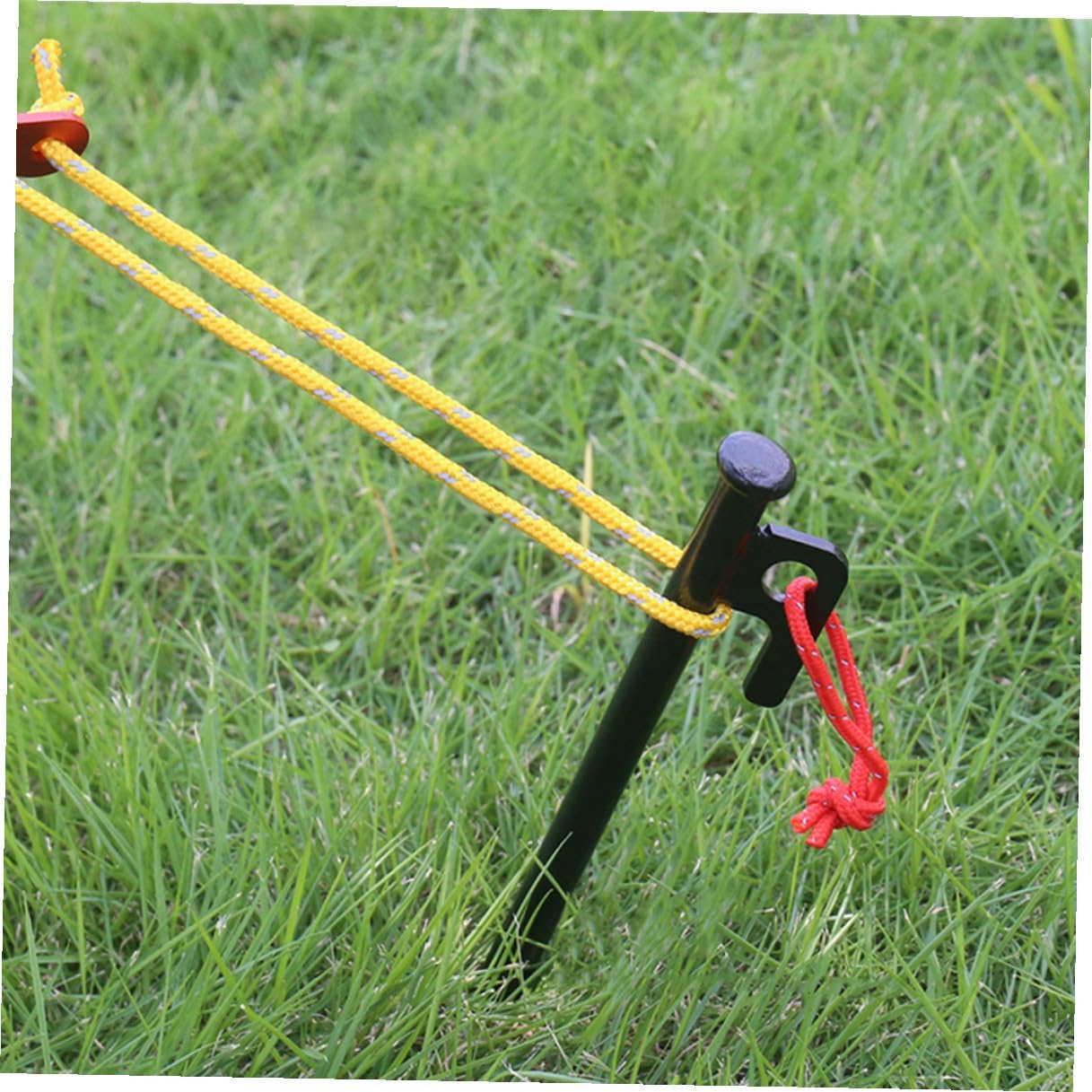 Heavy Duty Tent Stakes Set 8pcs Black 30cm Ground Pegs with Storage Bag for Outdoor Camping and Tent Anchoring