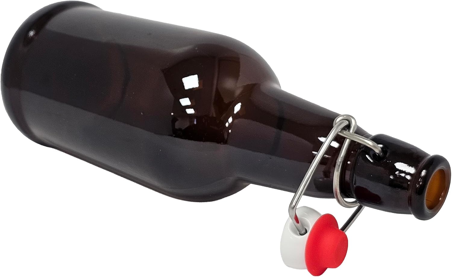 16oz Amber Glass Flip Top Beer Bottles with Swing Cap and Airtight Rubber Seal-6 Bottles