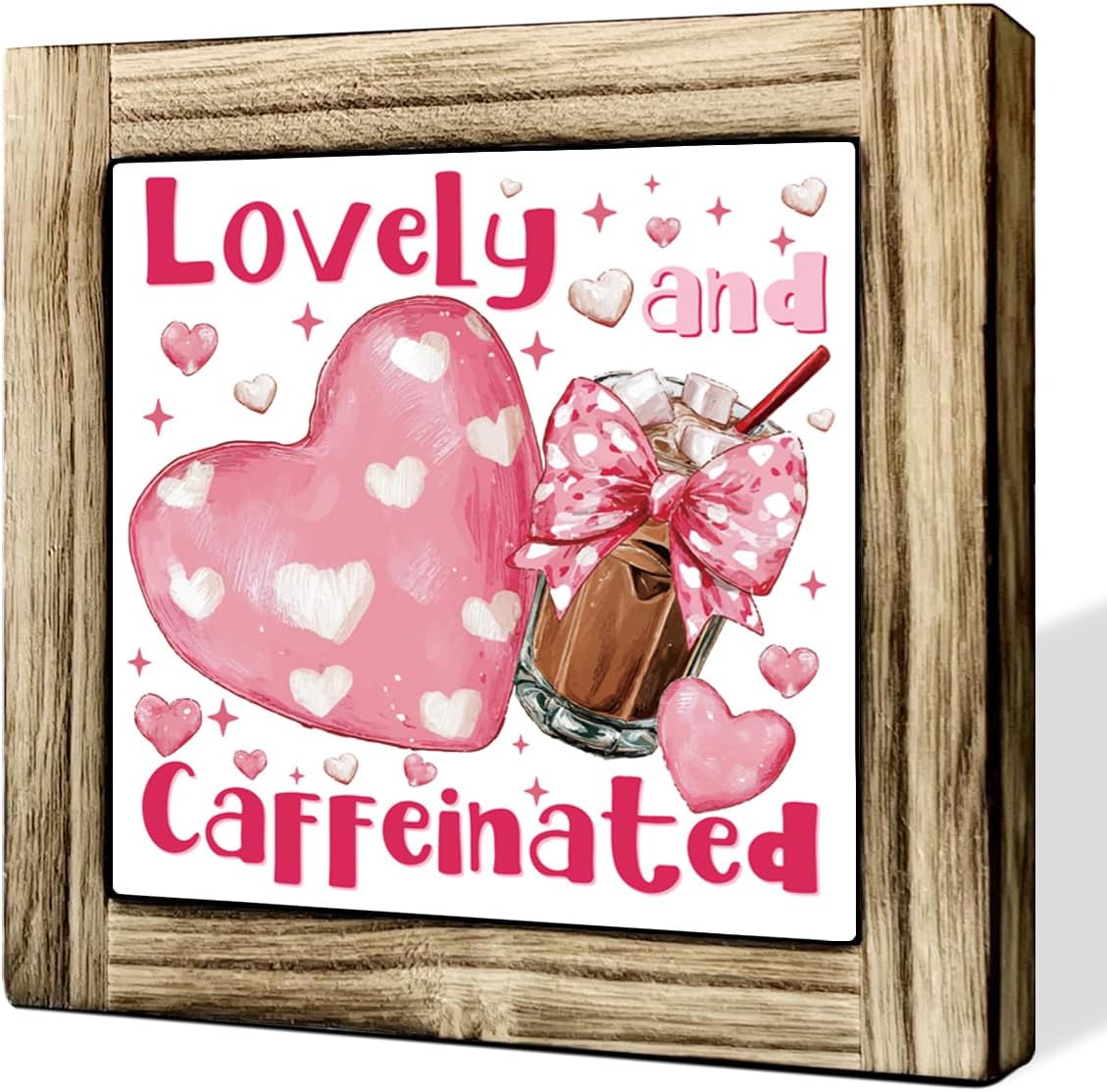 Valentine’s day Decors Gifts, Box Wood Plaques Desk Décor, Elegant Home Decor, Farmhouse Decor Set (001)