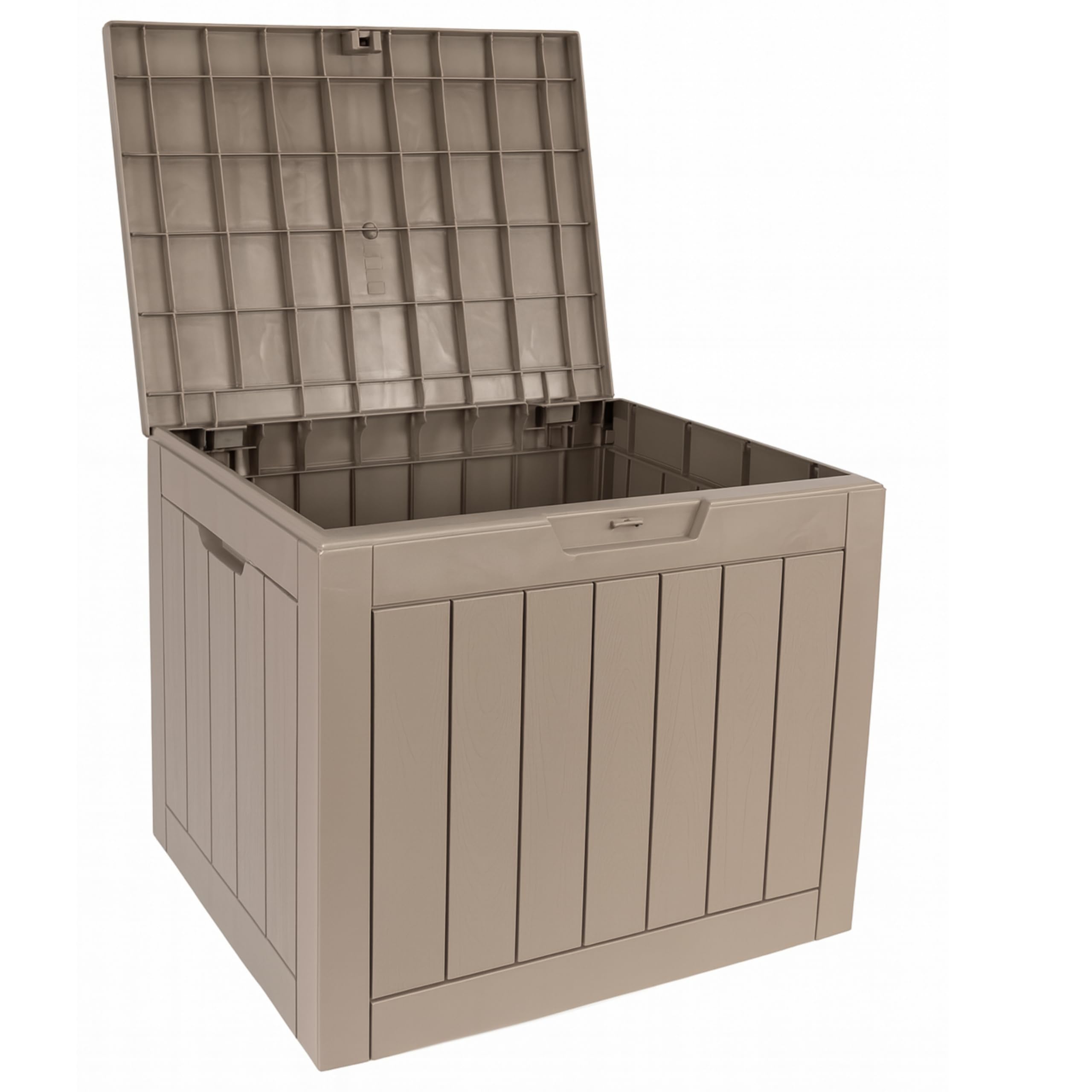 Durabull Outdoor Storage Box, Weather-Resistant Plastic Garden Organiser, Large Capacity Container in Black and Brown, Patio Cushion Storage 120L (Taupe)