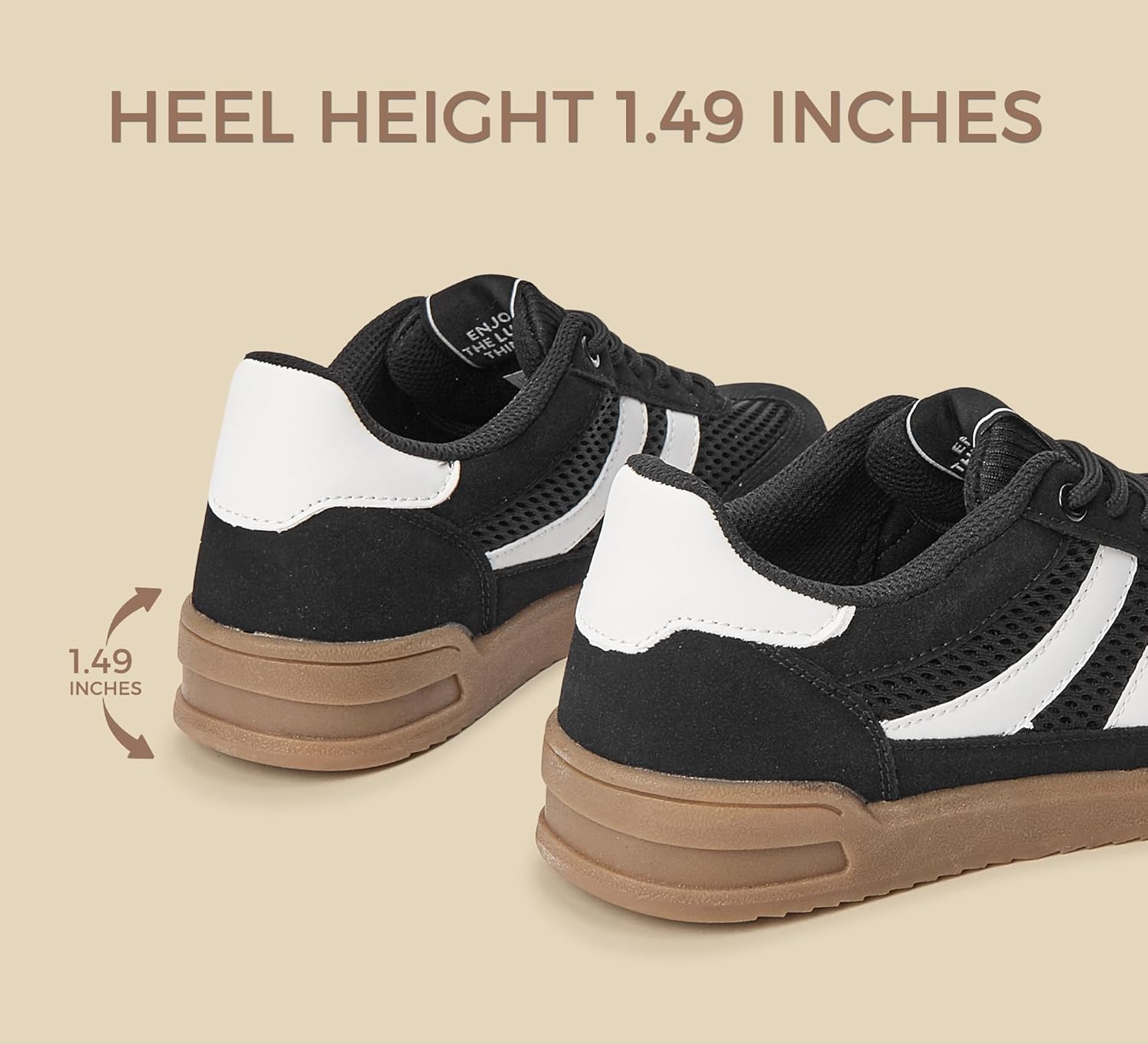 LUCKY STEP Women's Retro Fashion Sneakers Classic Mesh Gum Sole Tennis Footwear Casual Running Trainer Skate Walking Shoes - Image 3