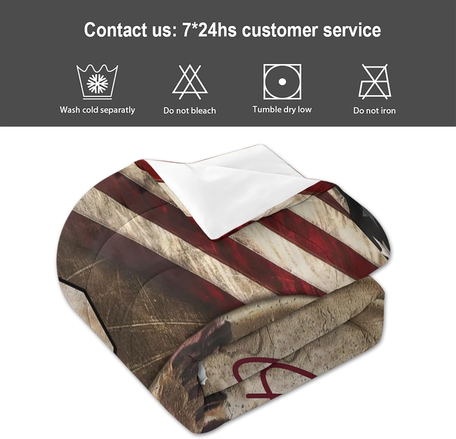 Boys Comforter Sets Full Size Baseball US Flag Ball Pattern Printed Quilt Bedding Soft Lightweight 3D Room Decor Big White Vintage,Twin/Full/Queen/King