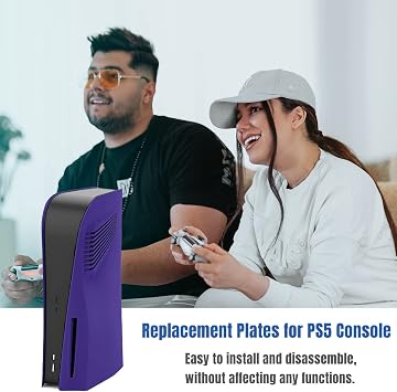 Disc Edition Face Plates with Cooling Vents Cover Skins Shell Panels for PS5 Console, PlayStation 5 Accessories Faceplate Protective Shell Replacement Plate (Disc Galactic Purple)