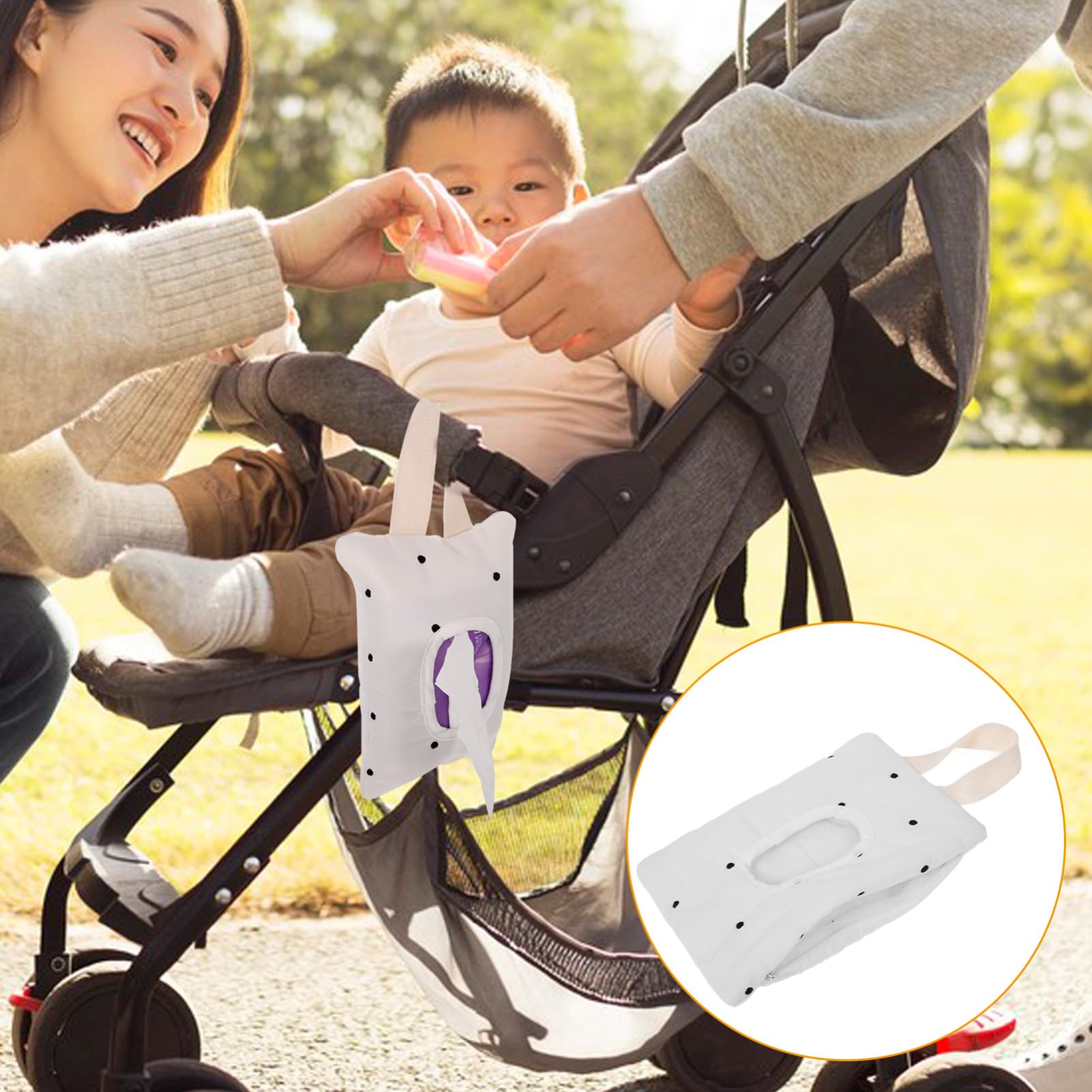 ibasenice 4piezas Dispositivo Colgante Para Húmedas Bolsa Para Wipes De Organizador De Para Coche Accesorio Práctico Para Cambios De Diseño Puntos y Negros