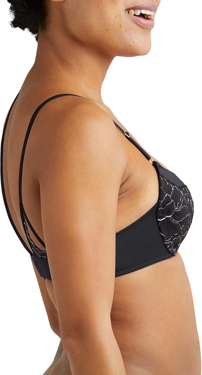 Maidenform Women's Push-Up Bra, Love The Lift Lace Demi Push-Up Bras for Women, Smoothing, Underwire, Convertible Straps - Image 2