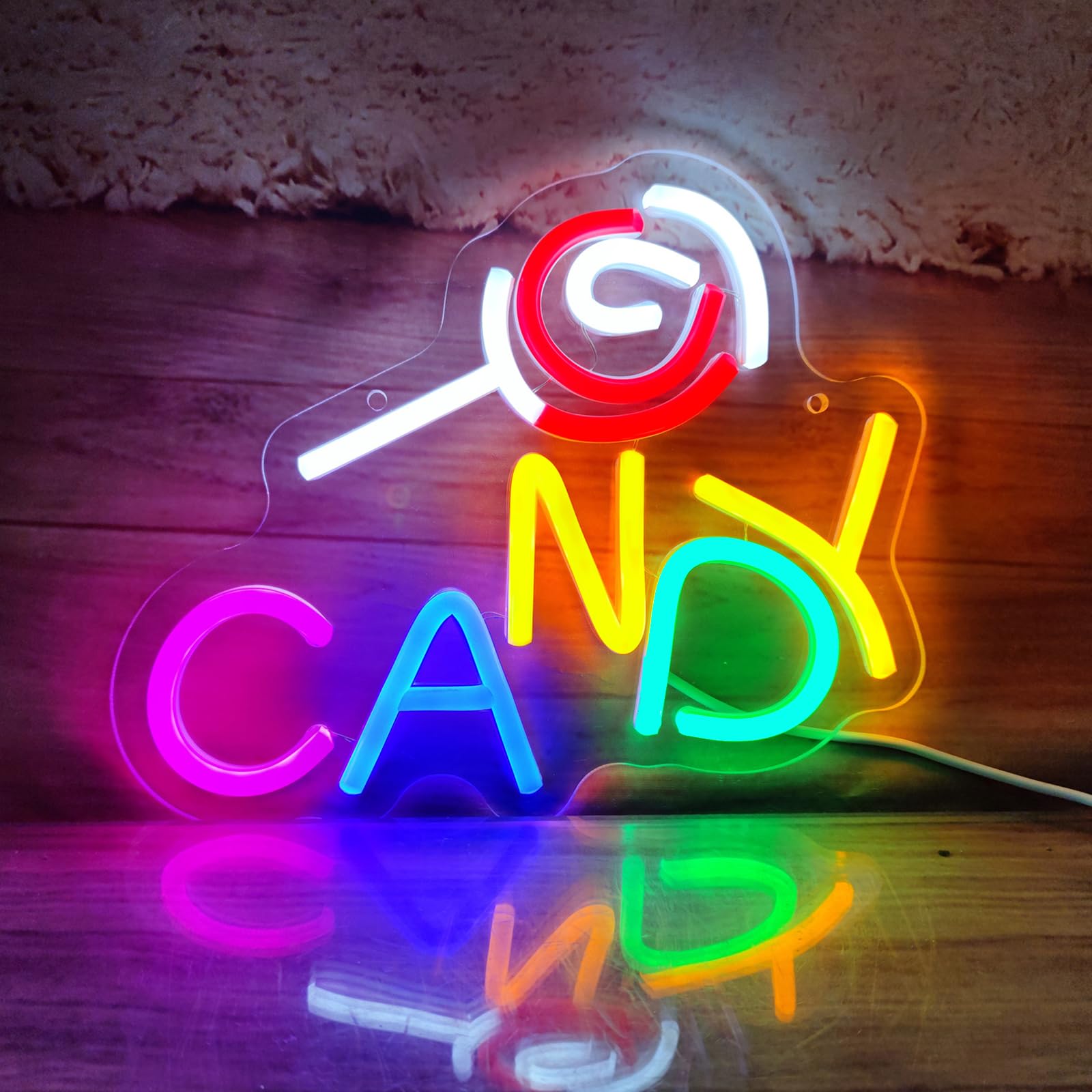 Candy お菓子 LEDネオンサイン 希少レトロ 壁掛け ネオン看板 店内装飾 Amazon.co.jp: キャンディネオンサイン キャンディバーサイン
