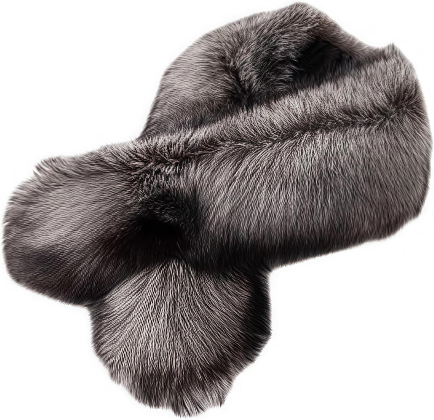 Fox Fur Scarf for Men Thickened Warm Shawl in Winter Outdoor Soft Fluffy Long Scarves