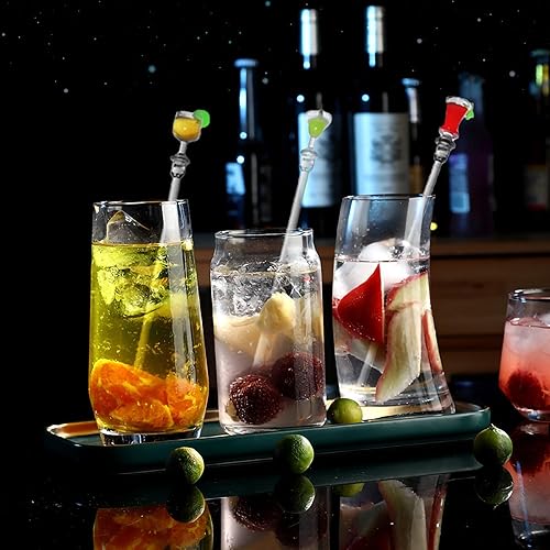 Miniatura 6 de Palitos de acrílico coloridos, 10 unidades de 9 pulgadas, agitadores de bebidas de cóctel reutilizables, vasos transparentes, agitador de bebidas