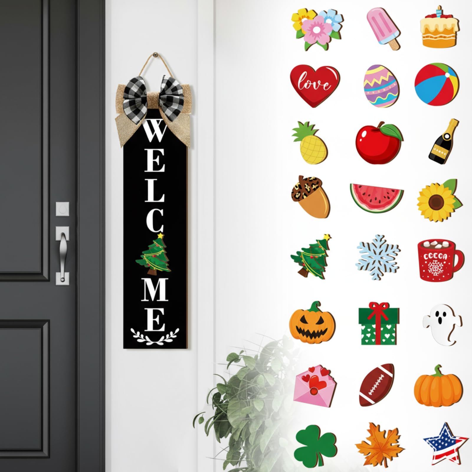 Amazon.com: Sintuff Holiday Interchangeable Welcome Sign for Front