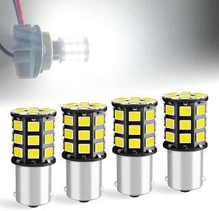 DEFVNSY- Pack of 4-1156 BA15S 1141 1003 7506 Super Bright White 12-24V DC | 6000K White, 33SMD 2835 Fits 1141 1003 7506, Non-Polarized LED Lights for Backup Reverse Turn Signal Rear Brake Light, 4 Pack