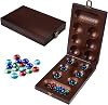 Juego de Mesa Mancala – Set de Viaje de Madera Plegable con Pestillo Metálico | Incluye 56 Piedras de Vidrio de Colores. Juego de Estrategia Clásico para 2 Jugadores. Ideal para Niños y Adultos. Diversión para Noche de Juegos en Familia 1