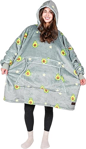 Tirrinia Wearable Blanket Oversized Hoodie for Adults, All Patterns Sherpa Sweatshirt Blanke, as Warm & Funny Gifts for Men Women Mom Dad
