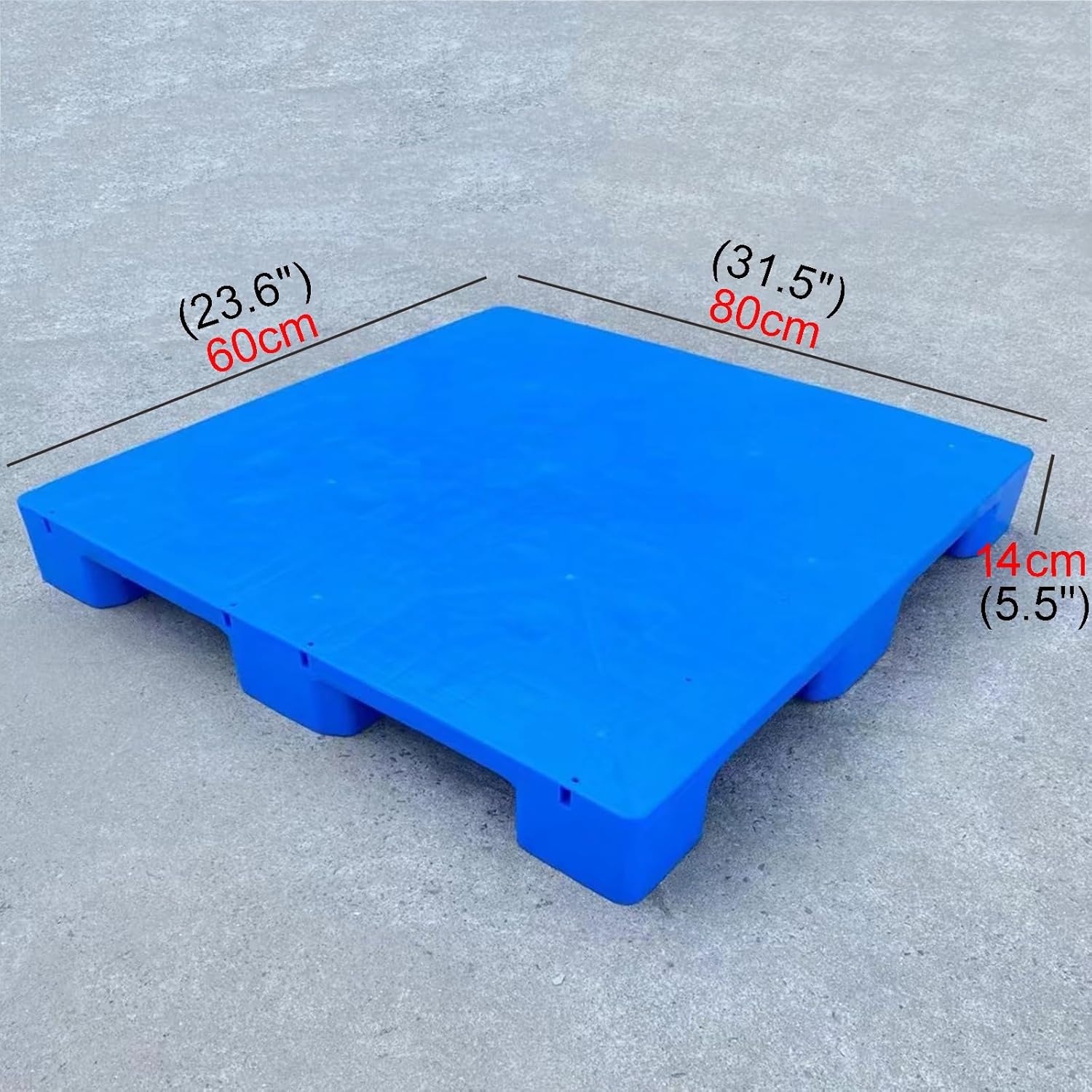 Flat Plastic Pallets Warehouse Pallets Bottom Reinforcement Modular Platform Pallets Easy Stacking Nestable Floor Pallets for Warehouses Floors Basements Garages(60x80x14cm/23.6x31.5x5.5)