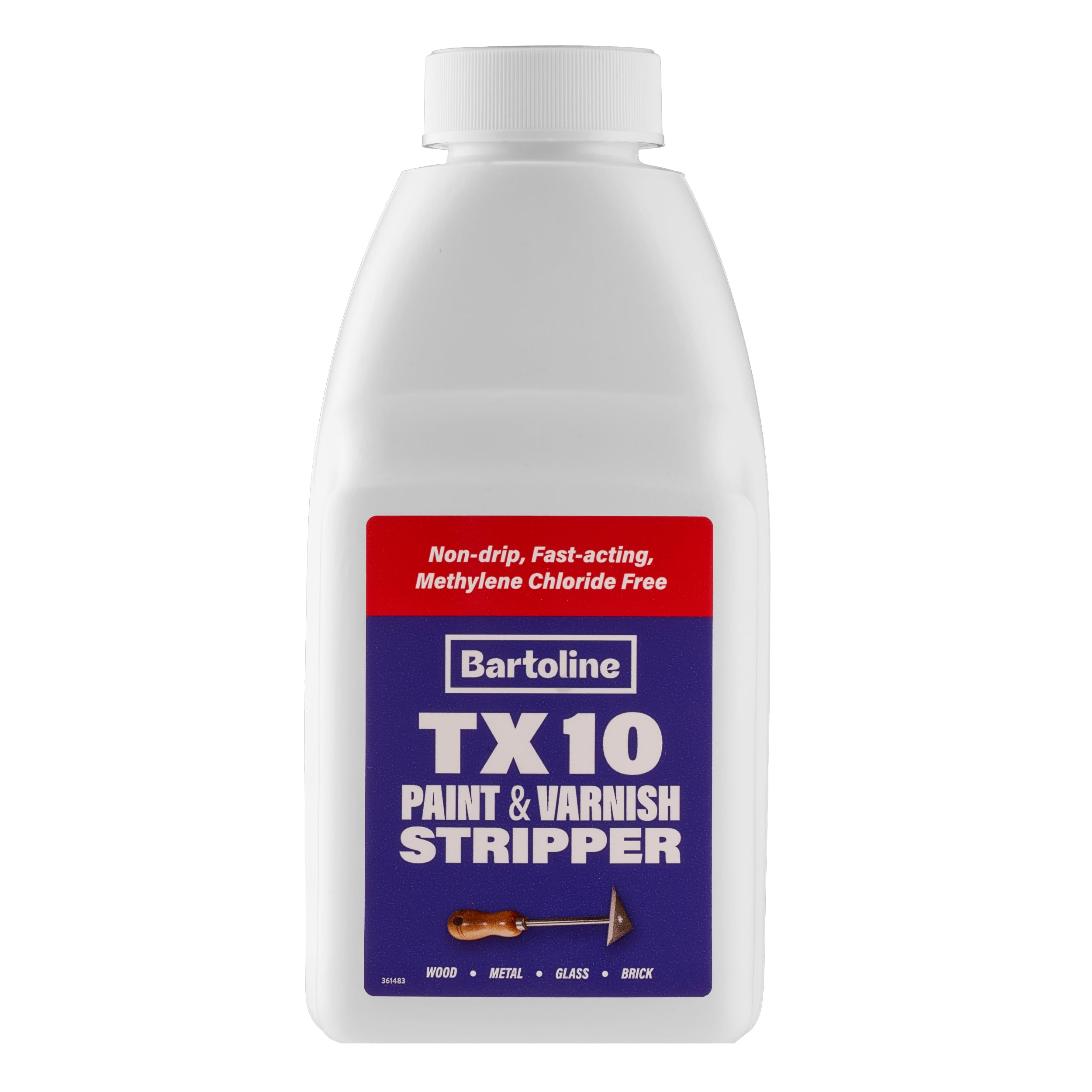 Bartoline TX10 Paint and Varnish Stripper 500ml – Extra Strong, Non-Caustic Paint Remover for Wood, Metal & More