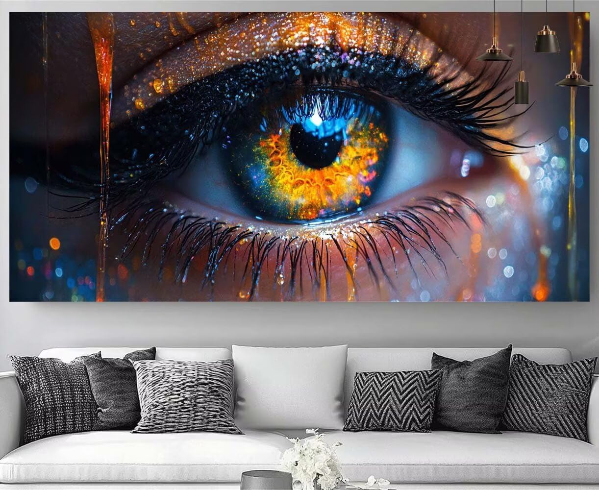 DIY tableau strass diamant débutant kit grand format œil 5D - 8