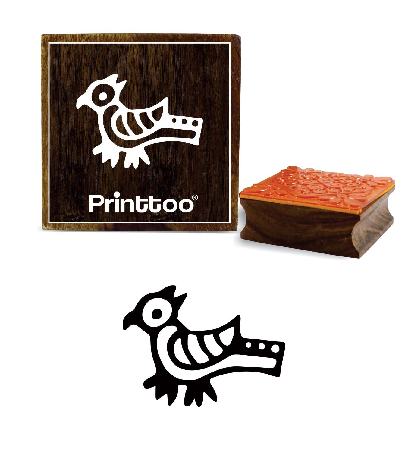Wooden Craft Stamp Printtoo Pig Design Wooden Rubber Stamp - 2x2