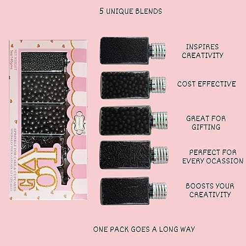 Miniatura 103 de Confect Orange Sprinkles - Mezcla comestible de espolvorear para Halloween Paquete surtido de 5 con grageas naranjas, jimmies y azúcar espumoso