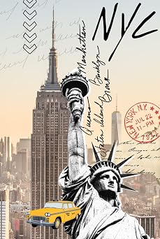 New York State of Mind Lined 69 Hardcover Journal Featuring a Mixed Media CollageStyle Cover Design 120 Pages