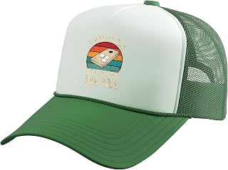 I May Be Old But I Still Find The Hole Cornhole Trucker Hat with Adjustable Mesh Back
