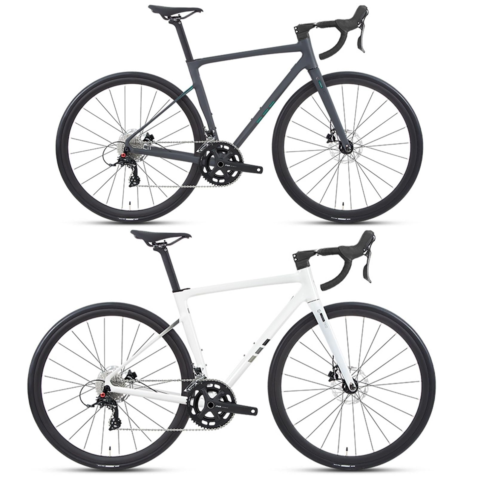 Zestaw ram roweru szosowego 700C 41 cm 45 cm 48 cm 51 cm 54 cm Rama hamulca tarczowego ze stopu aluminium Oś przelotowa z widelcem z włókna węglowego BSA BB68mm
