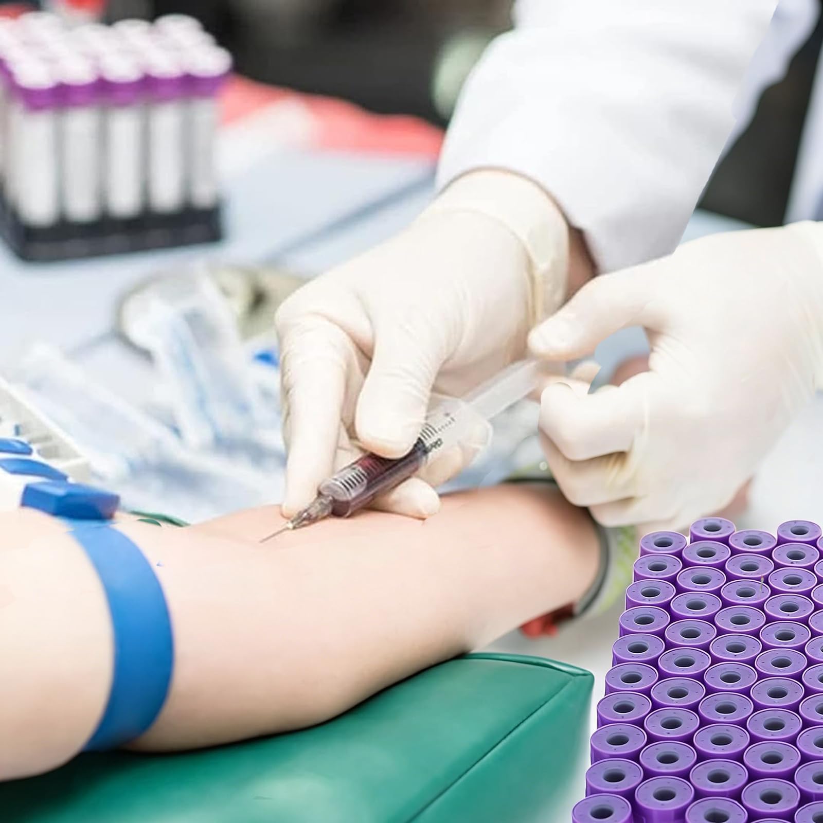 Próżniowe probówki do pobierania krwi, 100 szt. 10 ml szklanych probówek przeciwzakrzepowych z zakrętką, rurki do wirówki podciśnieniowej do testów laboratoryjnych