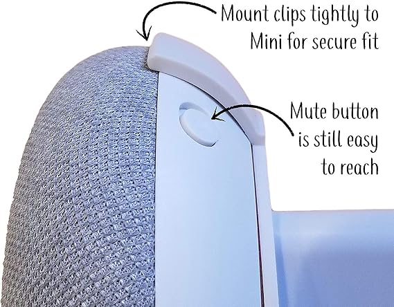 Premium Google Nest Mini Outlet Mount | Fits 2nd Gen (2019) | No Cord Wrapping | Black